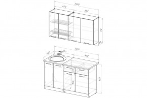 АНТИКА Кухонный гарнитур Медиум 2 (1400 мм) в Новом Уренгое - novyy-urengoy.mebel24.online | фото 2