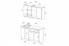 АСАЯ Кухонный гарнитур Медиум 1400 мм в Новом Уренгое - novyy-urengoy.mebel24.online | фото 2