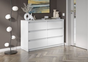 АЙДЕН КМ06-1200 Комод 6 ящиков (белый) в Новом Уренгое - novyy-urengoy.mebel24.online | фото