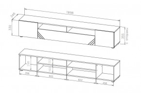 БАЙКАЛ Тумба для телевидеоаппаратуры (Графит/Дуб золотой) в Новом Уренгое - novyy-urengoy.mebel24.online | фото 3
