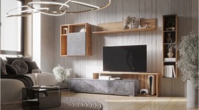 ДАЛЛАС Гостиная (модульная) цемент темный в Новом Уренгое - novyy-urengoy.mebel24.online | фото