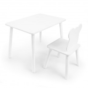 Детский комплект стол и стул «Мишка» Rolti Baby (белый/белый, массив березы/мдф) в Новом Уренгое - novyy-urengoy.mebel24.online | фото