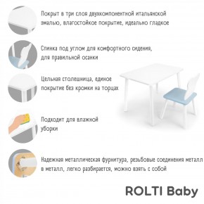 Детский комплект стол и стул «Облачко» Rolti Baby  (голубая столешница/белое сиденье/белые ножки) в Новом Уренгое - novyy-urengoy.mebel24.online | фото 4
