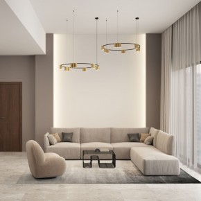 DK4067-BK+SG Подвесной светильник ORBIT, IP20, 15xGU10 LED, до 15 Вт, черный + сатинированное золото, алюминий в Новом Уренгое - novyy-urengoy.mebel24.online | фото 4