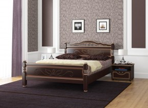 КАРИНА-5 Кровать из массива 1400 (Темный орех) в Новом Уренгое - novyy-urengoy.mebel24.online | фото
