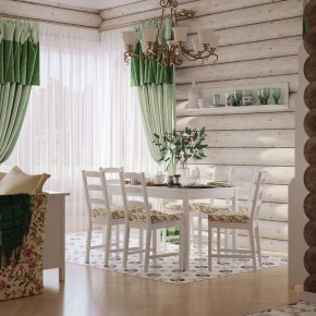 Комлект Вествик обеденный стол и четыре стула, массив сосны, цвет белый в Новом Уренгое - novyy-urengoy.mebel24.online | фото 1