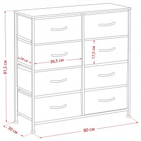 Комод Leset Линкс 8 ящ. (к/з), Каркас Белый, ящики Белые в Новом Уренгое - novyy-urengoy.mebel24.online | фото 8