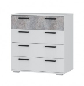 Комод Стандарт-5 NEW (белый/цемент светлый) в Новом Уренгое - novyy-urengoy.mebel24.online | фото