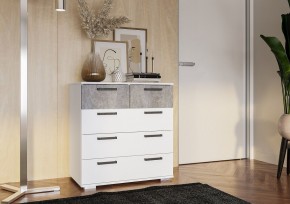 Комод Стандарт-5 NEW (белый/цемент светлый) в Новом Уренгое - novyy-urengoy.mebel24.online | фото 3