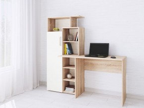 Компьютерный Стол Квартет-7 Дуб сонома/Белый в Новом Уренгое - novyy-urengoy.mebel24.online | фото