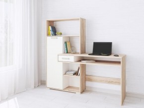 Компьютерный стол Квартет-8 дуб сонома/белый в Новом Уренгое - novyy-urengoy.mebel24.online | фото