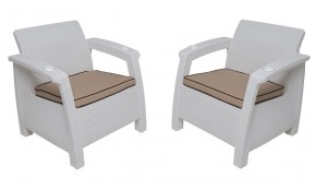 Комплект кресел Yalta Double Seat (Ялта) белый в Новом Уренгое - novyy-urengoy.mebel24.online | фото