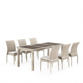 Комплект плетеной мебели T365/Y380C-W85 Latte (6+1) + подушки в Новом Уренгое - novyy-urengoy.mebel24.online | фото 1