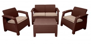 Комплект уличной мебели Yalta Premium Terrace Set (Ялта) шоколадый (+подушки под спину) в Новом Уренгое - novyy-urengoy.mebel24.online | фото