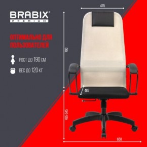 Кресло BRABIX PREMIUM "Ultimate EX-800" пластик, плотная двойная сетка Х2, черное/бежевое, 532916 в Новом Уренгое - novyy-urengoy.mebel24.online | фото 6