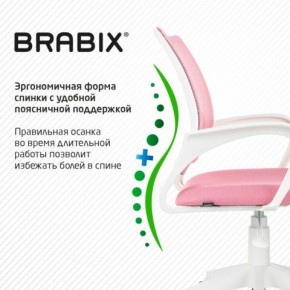 Кресло BRABIX "Fly MG-396W", с подлокотниками, пластик белый, сетка, розовое, 533008 в Новом Уренгое - novyy-urengoy.mebel24.online | фото 6