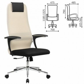 Кресло офисное BRABIX PREMIUM "Ultimate EX-801" хром, плотная двойная сетка Х2, черное/бежевое, 532919 в Новом Уренгое - novyy-urengoy.mebel24.online | фото 1