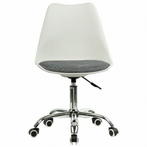 Кресло стул BRABIX "Eames MG-310 CH", хром, пластик белый, ткань серая, 532924 в Новом Уренгое - novyy-urengoy.mebel24.online | фото 1