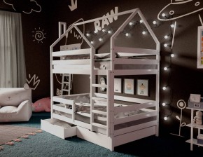 Кровать-домик двухъярусная 80*160 Белый в Новом Уренгое - novyy-urengoy.mebel24.online | фото
