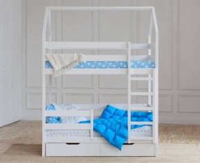 Кровать-домик двухъярусная 80*160 Белый в Новом Уренгое - novyy-urengoy.mebel24.online | фото 5