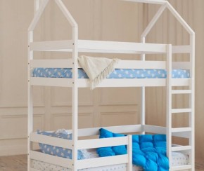 Кровать-домик двухъярусная 80*160 Белый в Новом Уренгое - novyy-urengoy.mebel24.online | фото 6
