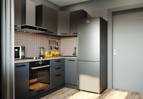 Кухня угловая Антрацит 2200х1000 (Стол. 38мм) в Новом Уренгое - novyy-urengoy.mebel24.online | фото 1