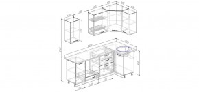 Кухня угловая Антрацит 2200х1000 (Стол. 38мм) в Новом Уренгое - novyy-urengoy.mebel24.online | фото 2