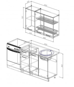 Кухонный гарнитур Антрацит 1200 (Стол. 38мм) в Новом Уренгое - novyy-urengoy.mebel24.online | фото 2