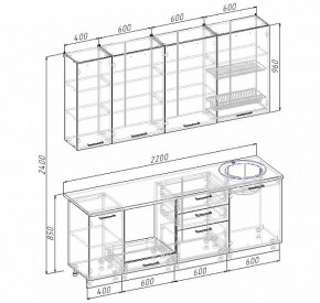 Кухонный гарнитур Антрацит 2200 (Стол. 26мм) в Новом Уренгое - novyy-urengoy.mebel24.online | фото 3