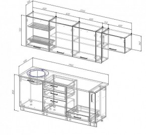 Кухонный гарнитур Антрацит 2550 (Стол. 38мм) в Новом Уренгое - novyy-urengoy.mebel24.online | фото 3