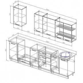 Кухонный гарнитур Дели 2800 (Стол. 38мм) в Новом Уренгое - novyy-urengoy.mebel24.online | фото 2