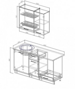 Кухонный гарнитур Жемчуг 1600 (Стол. 38мм) в Новом Уренгое - novyy-urengoy.mebel24.online | фото 2