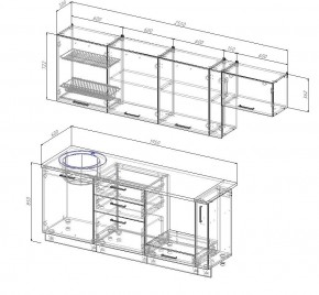 Кухонный гарнитур Жемчуг 2550 (Стол. 38мм) в Новом Уренгое - novyy-urengoy.mebel24.online | фото 2