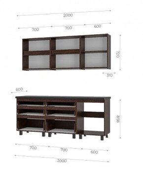 Кухонный гарнитур Лофт 2.0 (Дуб Крафт/Венге) в Новом Уренгое - novyy-urengoy.mebel24.online | фото 3