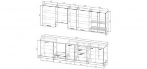 Кухонный гарнитур Смоки 3000 h950 (Стол. 38 мм) в Новом Уренгое - novyy-urengoy.mebel24.online | фото 2