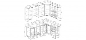 Кухонный гарнитур угловой Санторини 2200*1600 h950 (Стол. 38мм) в Новом Уренгое - novyy-urengoy.mebel24.online | фото 2