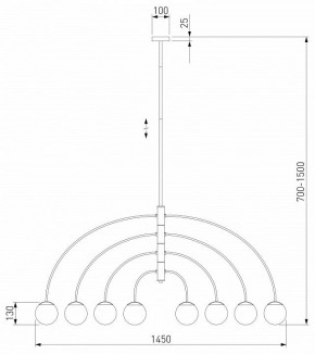 Люстра на штанге Eurosvet Cenacolo 30179/8 черный в Новом Уренгое - novyy-urengoy.mebel24.online | фото 2