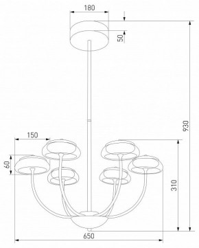 Люстра на штанге Eurosvet Fungo 50388 LED черный в Новом Уренгое - novyy-urengoy.mebel24.online | фото 4