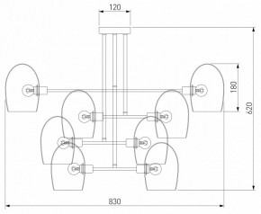 Люстра на штанге Eurosvet Gardie 70141/8 хром в Новом Уренгое - novyy-urengoy.mebel24.online | фото 3