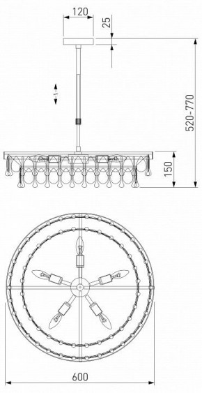 Люстра на штанге Eurosvet Sophie 60165/6 латунь в Новом Уренгое - novyy-urengoy.mebel24.online | фото 3