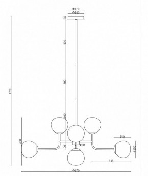Люстра на штанге Maytoni Erich MOD221-PL-08-G в Новом Уренгое - novyy-urengoy.mebel24.online | фото 6