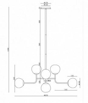 Люстра на штанге Maytoni Erich MOD221-PL-08-N в Новом Уренгое - novyy-urengoy.mebel24.online | фото 3