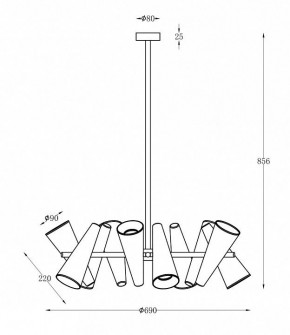 Люстра на штанге Maytoni Giro MOD095PL-10BS в Новом Уренгое - novyy-urengoy.mebel24.online | фото 2