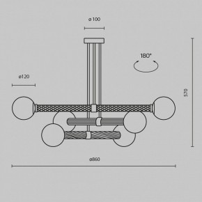 Люстра на штанге Maytoni Teatro MOD287PL-06BS в Новом Уренгое - novyy-urengoy.mebel24.online | фото 3
