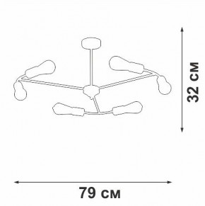 Люстра на штанге Vitaluce V3025 V3025-1/6PL в Новом Уренгое - novyy-urengoy.mebel24.online | фото 2
