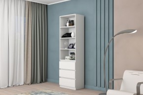 МС "Хилтон" Стеллаж (Белый текстурный) в Новом Уренгое - novyy-urengoy.mebel24.online | фото