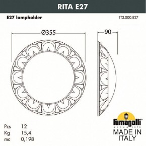 Накладной светильник Fumagalli Rita 1T3.000.000.AYE27 в Новом Уренгое - novyy-urengoy.mebel24.online | фото 2