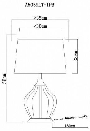 Настольная лампа декоративная Arte Lamp Baymont A5059LT-1PB в Новом Уренгое - novyy-urengoy.mebel24.online | фото 3