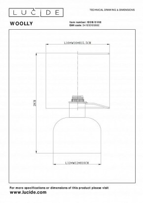 Настольная лампа декоративная Lucide Woolly 10516/01/66 в Новом Уренгое - novyy-urengoy.mebel24.online | фото 4