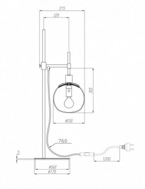 Настольная лампа декоративная Maytoni Erich MOD221-TL-01-N в Новом Уренгое - novyy-urengoy.mebel24.online | фото 3